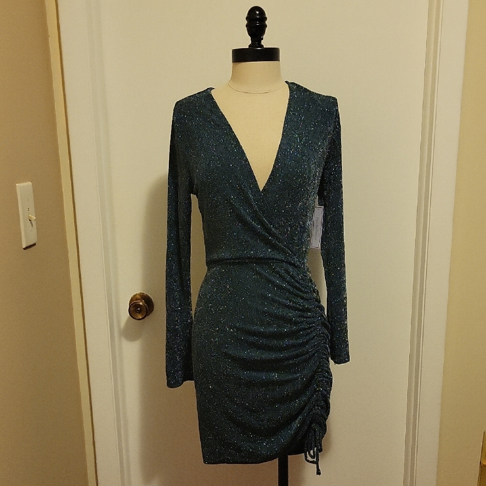 NWT: Premier Amour Women's Long Sleeve Scroll Sheath Dress
